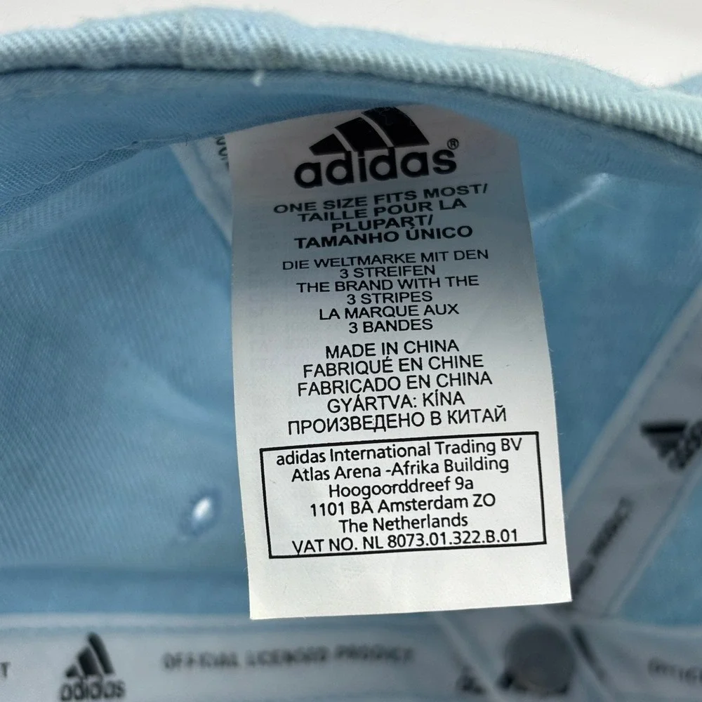 Adidas Real Madrid CF Embroidered Logo Baseball Cap Light Blue One Size Fit Most